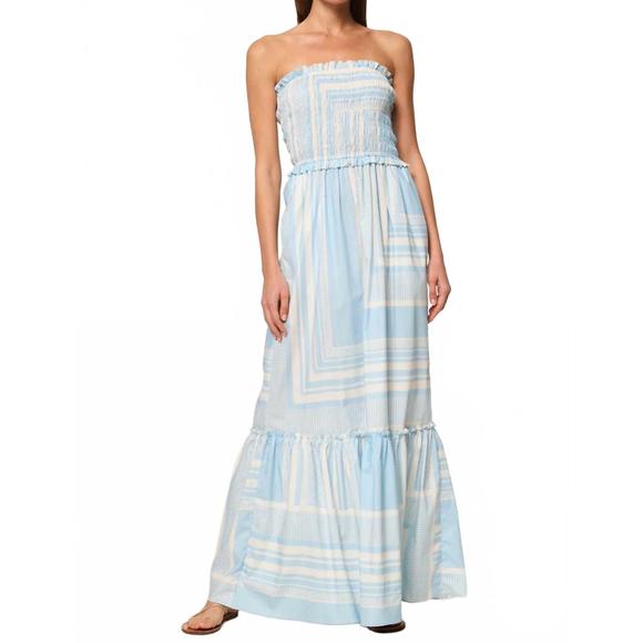 NEW MISA LOS ANGELES sanya maxi dress in linear geo